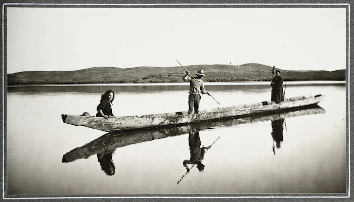 Hamaria canoe on Lake Horowhenua