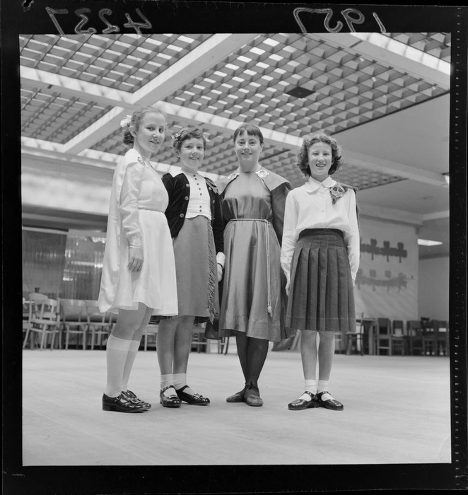 Group of unidentified girl dance competitors