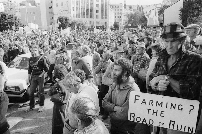Farmers protest meeting, Wellington, New Zealand