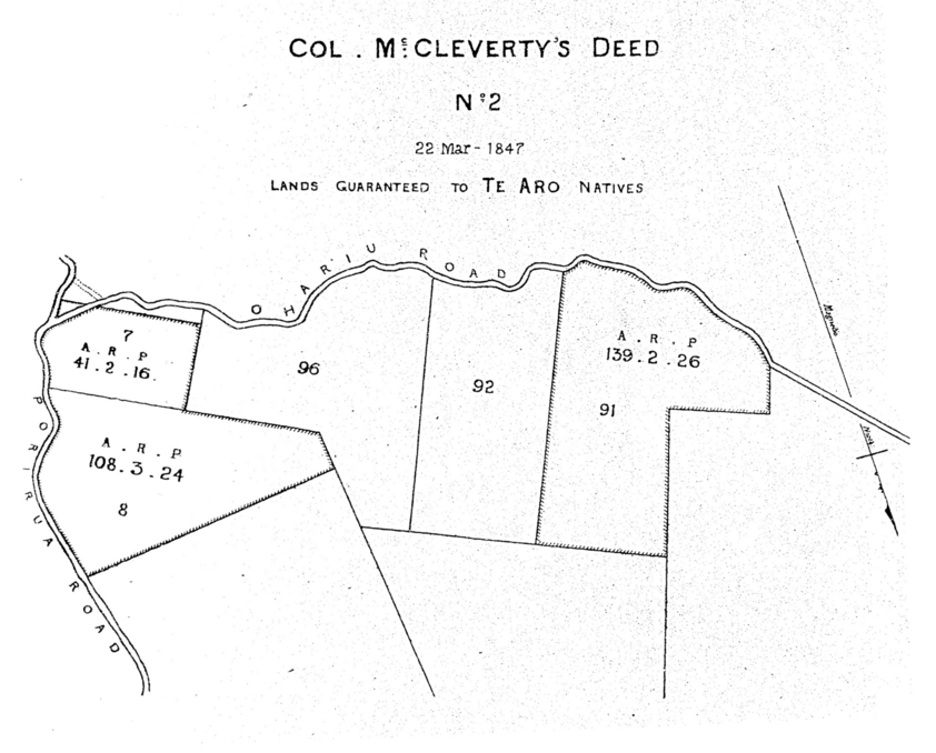 Col. Mccleverty's Deed — No 2 — 22 Mar- 1847 — Lands Guaranteed to Te Aro Natives