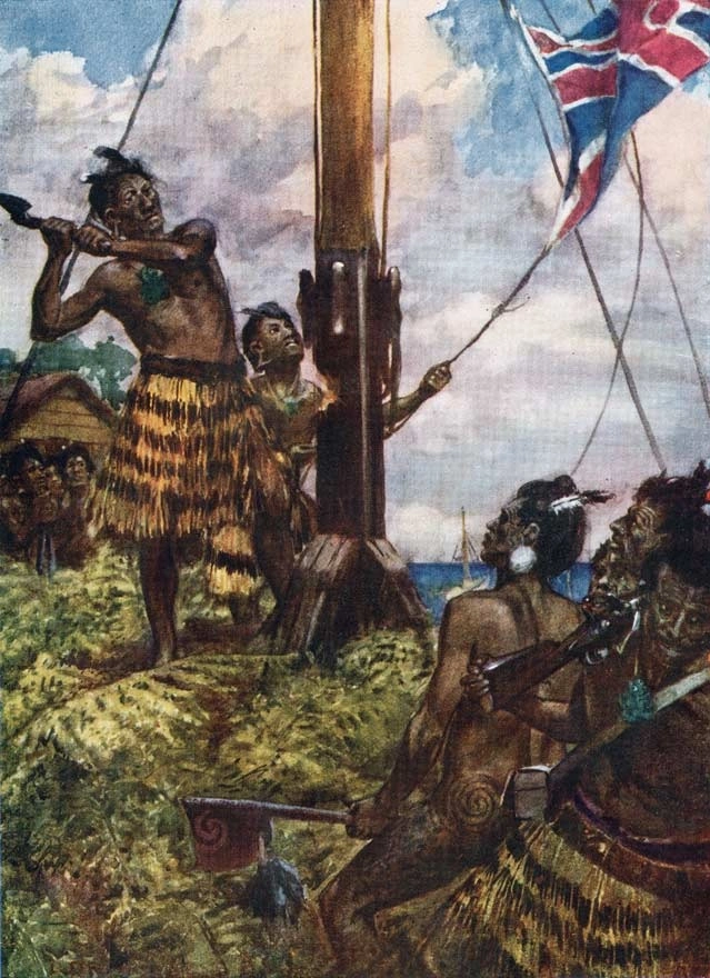 Hōne Heke fells the flagstaff at Kororāreka