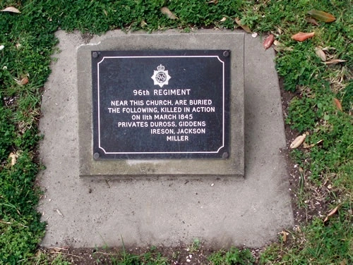 96th Regiment NZ Wars memorial plaque