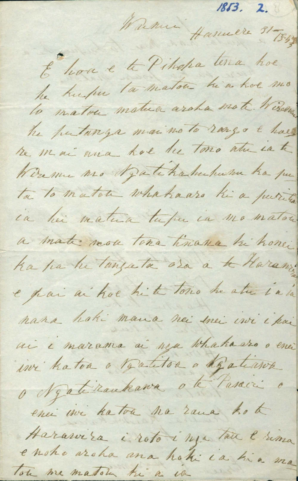 Letter from Ngati Toa Tribe at Wainui
