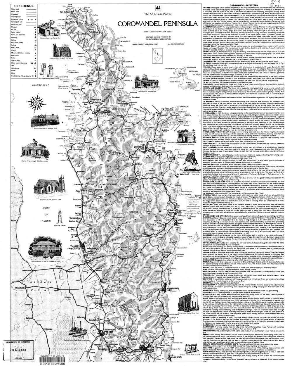 Coromandel Peninsula: leisure map