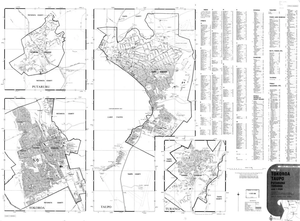 Tokoroa; Taupo; Putaruru; Turangi: street map. [1st ed.]
