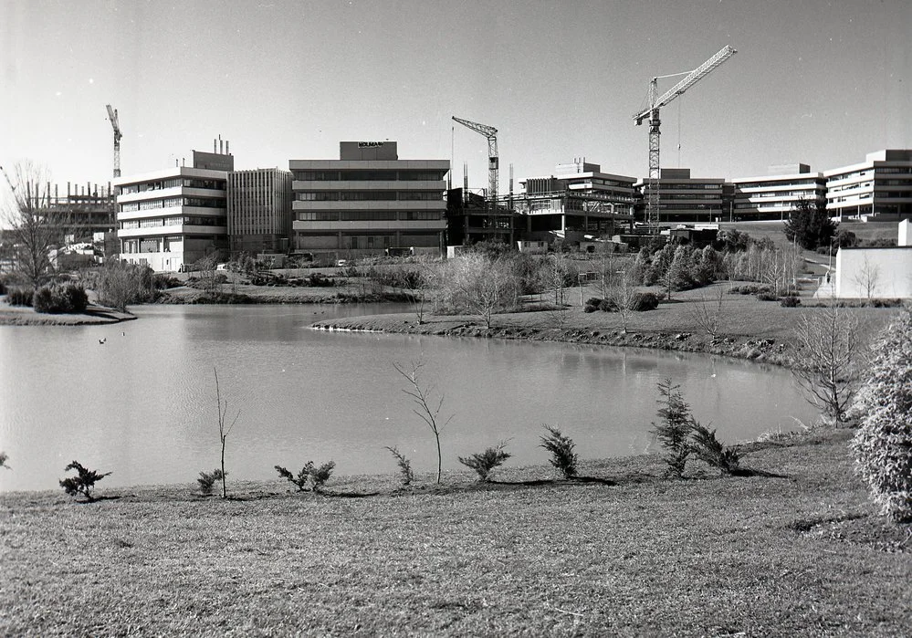 Chapel Lake with I Block under construction