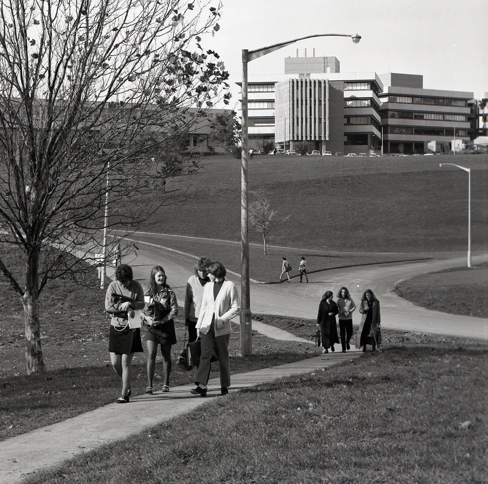 Students walking through Campus
