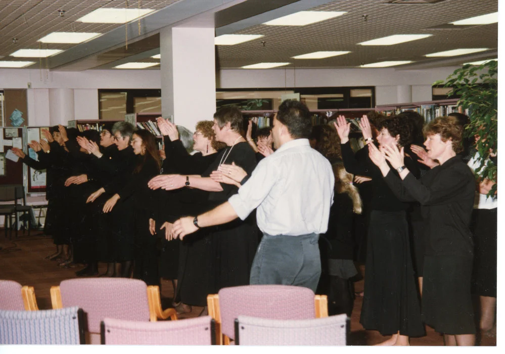 Tauranga Library staff practicing kapa haka