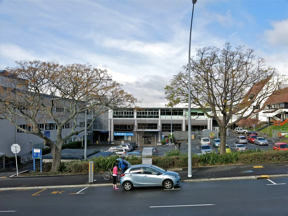 Facing Tauranga City Libraries from Hamilton Street Tauranga