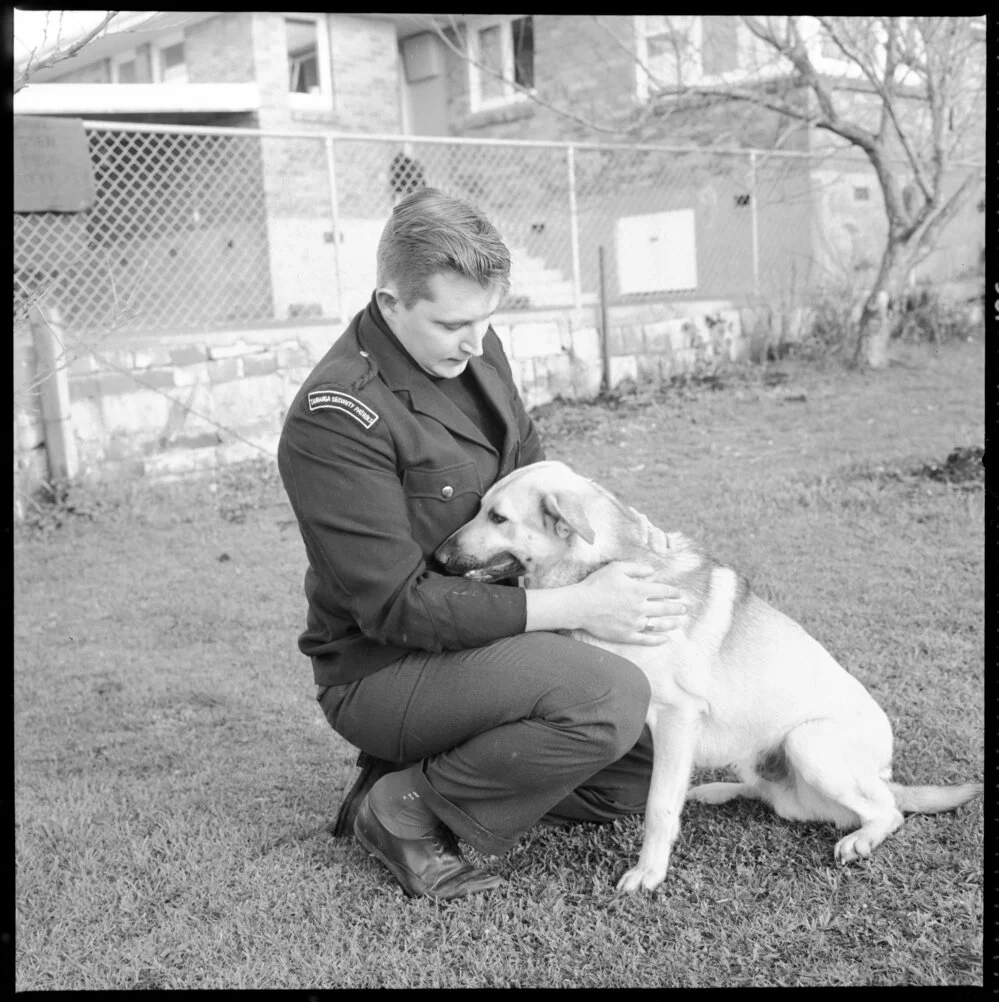 Mr N. Mayo with his dog Rex