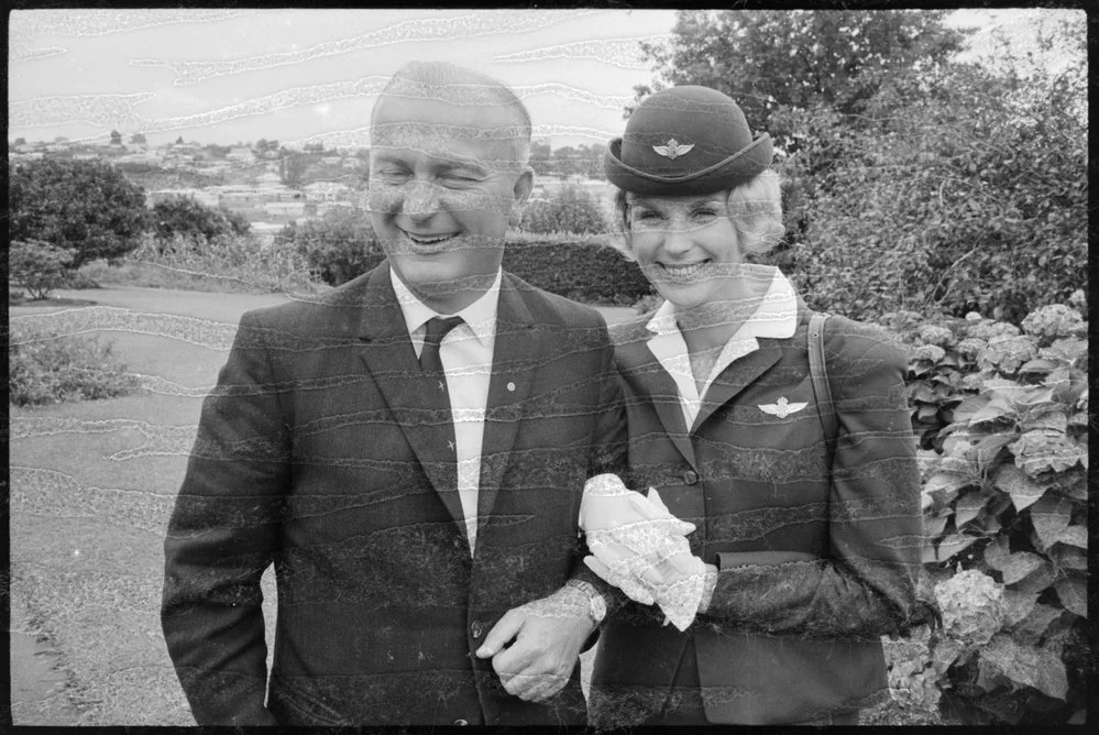 K.L.M. Dutch Airline Hostess Janet Bottema with Mr FR Okeby