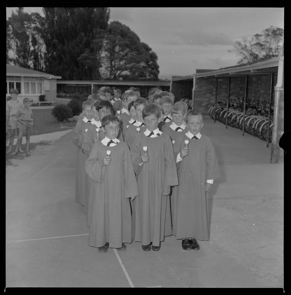 Choirboys singing Christmas carols