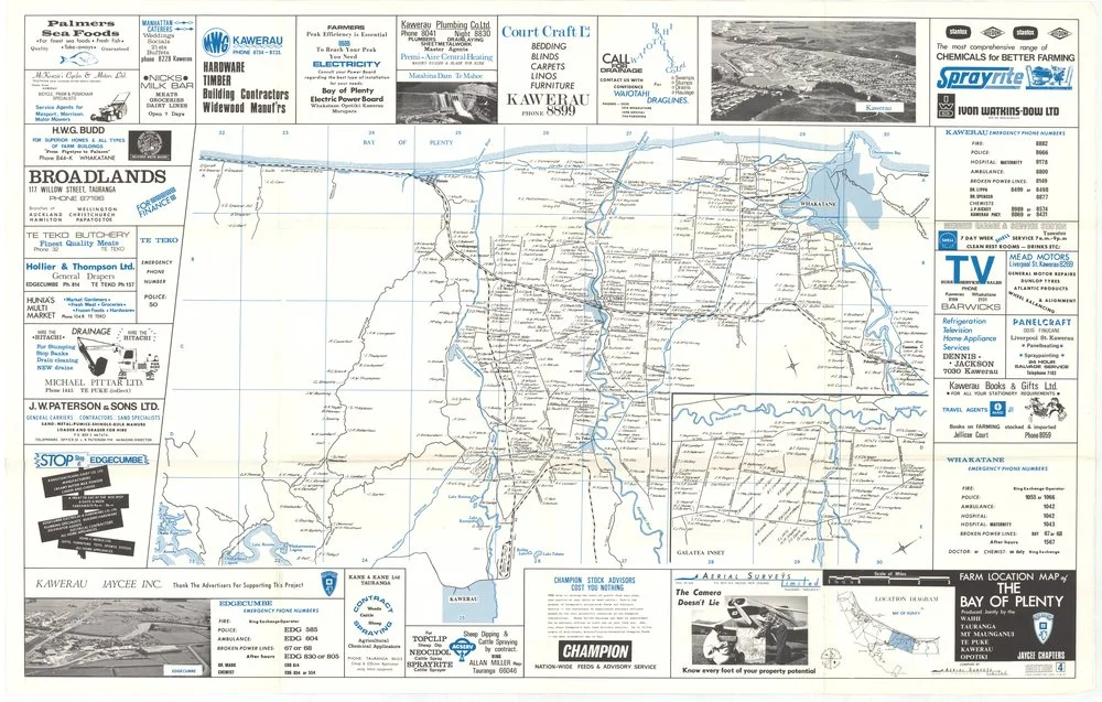 Bay of Plenty Farm Location Maps : Waihī, Katikati, Tauranga, Te Puke, Kawerau Farm Locations