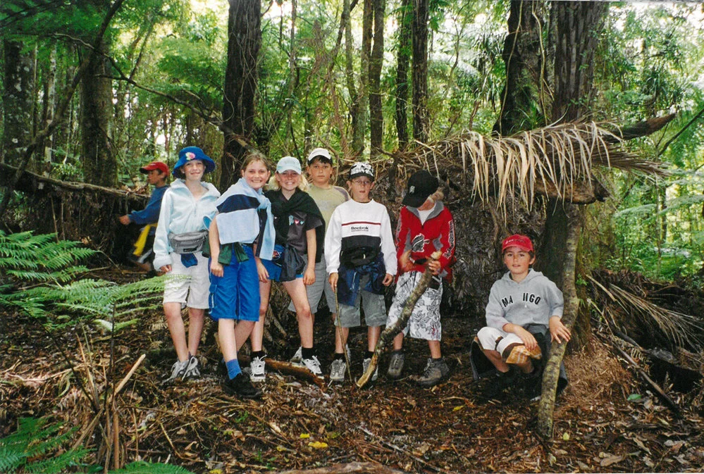Mount Primary children in bush at Aongatete camp 1994
