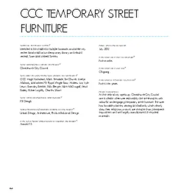 Christchurch: The Transitional City Pt IV, pages 268-269: CCC Temporary Street Furniture