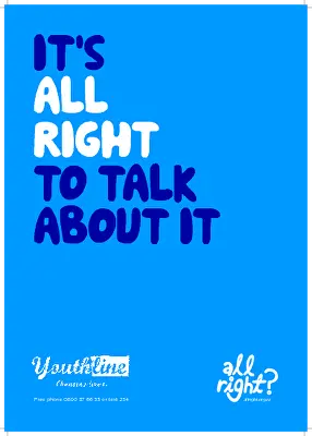 All Right? Campaigns and Projects: It's All Right Youthline Poster