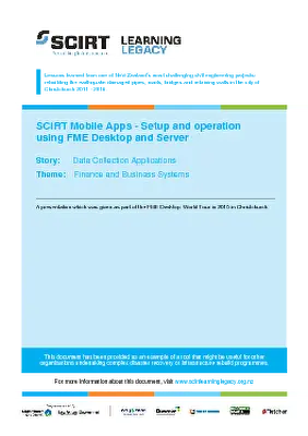 SCIRT Mobile Apps - Setup and operation using FME Desktop and Server