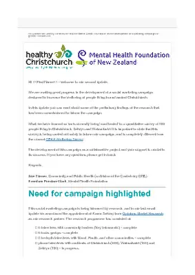 All Right? Newsletter: Healthy Christchurch positive mental health and wellbeing campaign update