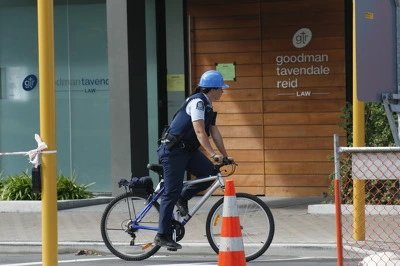 Police officer on a bicycle