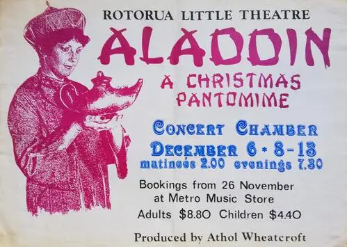‘Aladdin’, Rotorua Little Theatre Society, 1986 [poster]