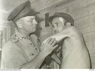 Afuna, Japan. 1945. A group of Australian War Correspondents visited a prisoner of war (POW) camp and found shocking conditions of cruelty. The camp was about fifteen miles out of Yokosuka Naval ..