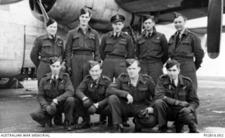 England. c August 1944. The crew of No. 53 (Liberator) Squadron RAF. There are six different nationalities in this crew. Identified, back row, left to right: Flight Sergeant Ray J. Compton, Second ..