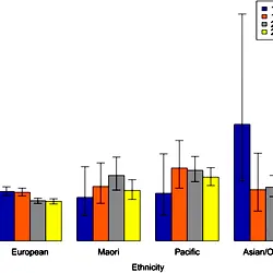 Stroke incidence rates over 3 decades by ethnicity.