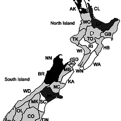 Summary of the spatial coverage ofNHC locations across New Zealand.