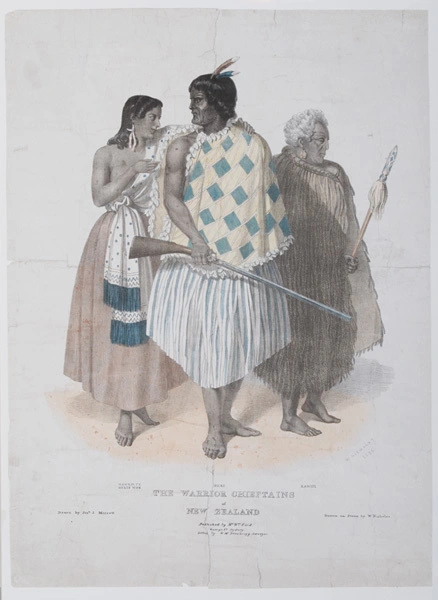 Warrior chieftains of New Zealand. Harriett, Heki’s wife, Heki, Kawiti.