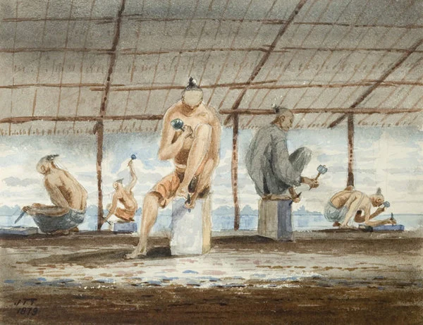 Chinese stone cutters, Pulo Ubin.