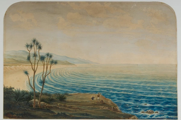 The Ocean Beach, Dunedin. ca 1864.