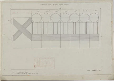 Drawing for mural, Founders Theatre, Hamilton.