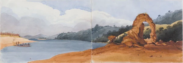 Nelson. Rocks in Blind Bay, near Motueka about 1846.