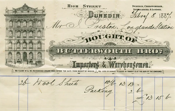 Butterworth Brothers billhead