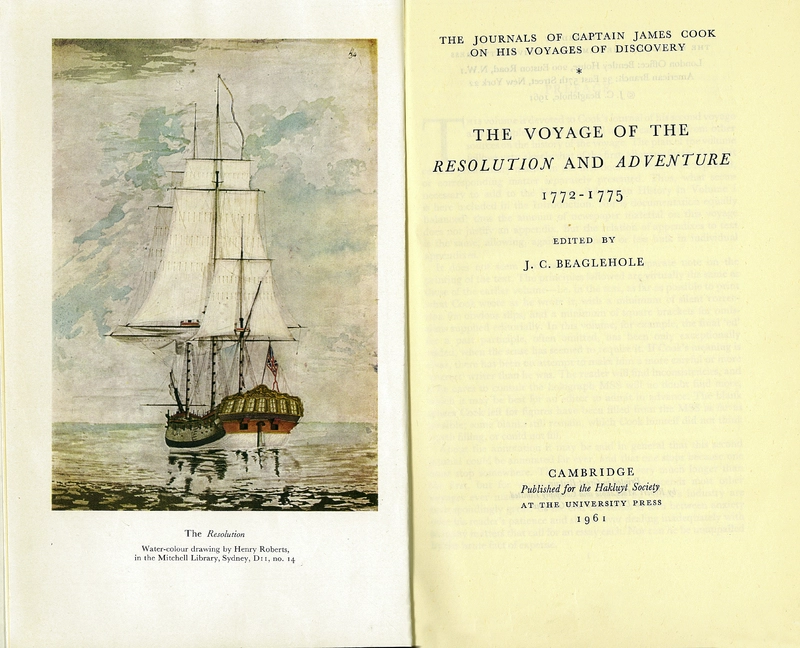 The Journals of Captain James Cook on his Voyages of Discovery. The Voyage of the Resolution and Adventure, 1772-1775