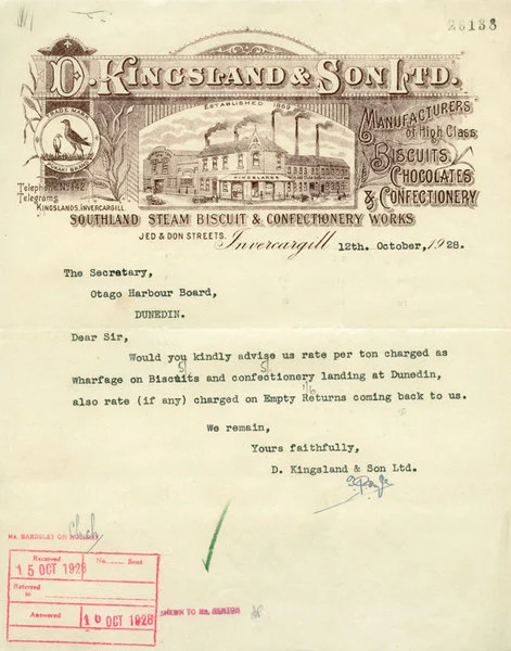 D. Kingsland and Son Limited letterhead