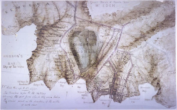 Map of Auckland Isthmus & Harbour.