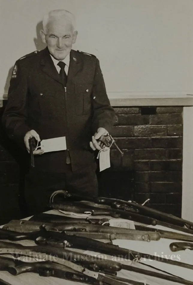 Constable Ray Currie with firearms