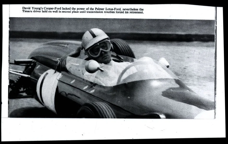 David Young in a Cooper-Ford racing car