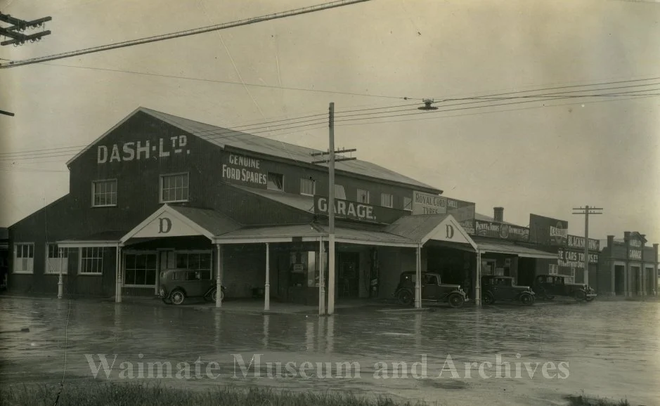 Dash Ltd garage with flooded streets