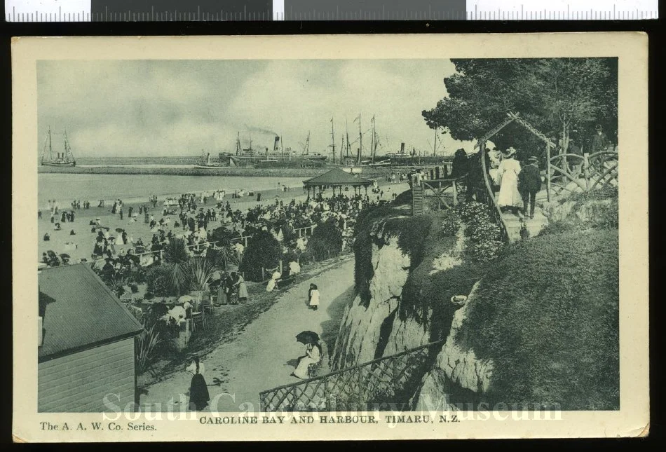 Caroline Bay and Harbour, Timaru, N.Z. [Arthur A Ware series]