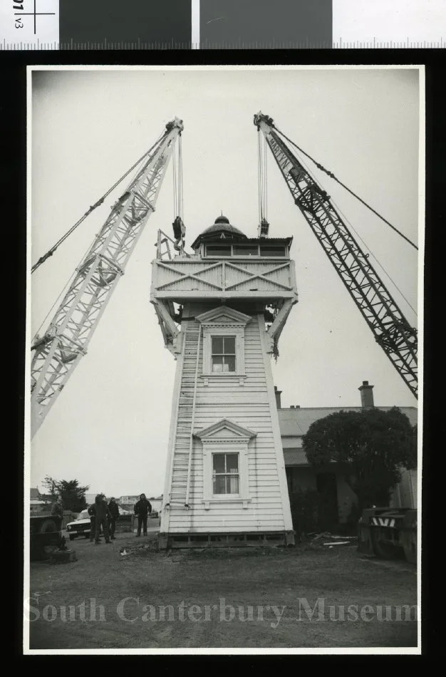 [Timaru's lighthouse being relocated]