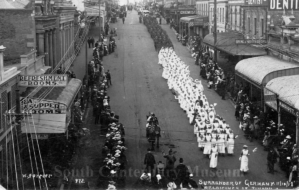 Surrender of Germany 11/10/18: rejoicings at Timaru [W Ferrier 972]