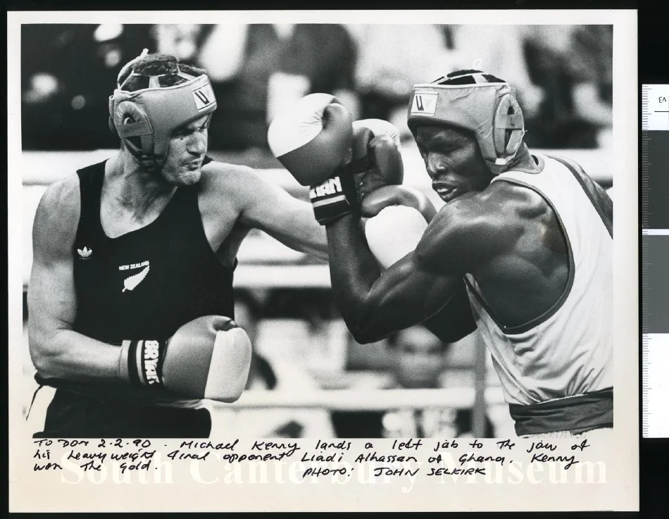 Boxers Michael Kenny (left) and Liadi Alhassan