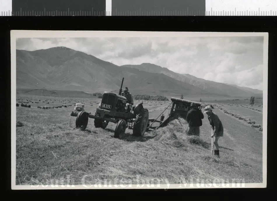 Allis Chalmers model 'WD45' tractor with Roto baler
