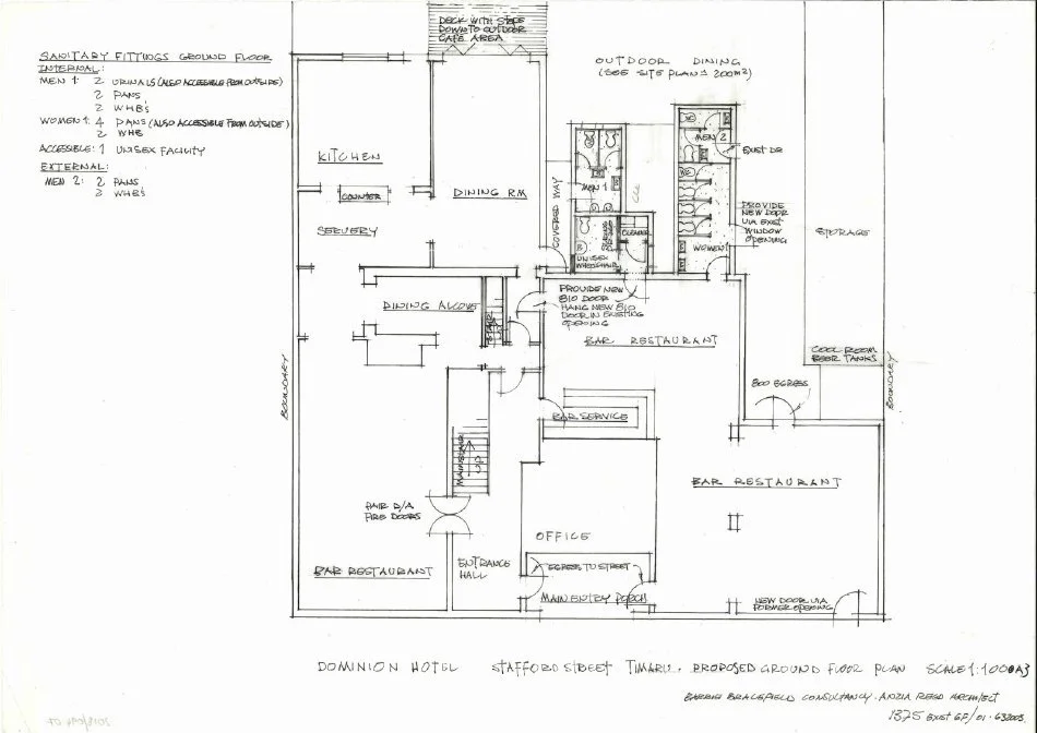 Dominion Hotel, Timaru : alterations
 Plan