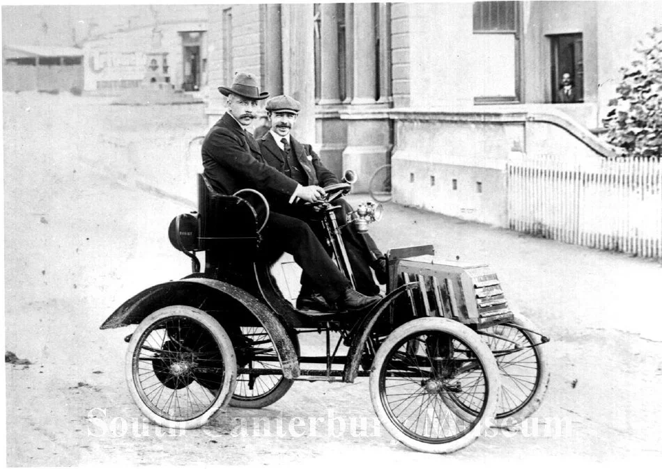 Cecil Wood and his two seater car