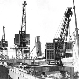 Cranes coaling a ship