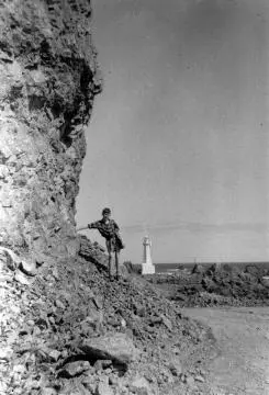 Gil Carroll near Pencarrow Head: Photograph