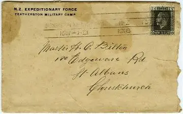 N.Z. Expeditionary Force, Featherston Military Camp : envelope